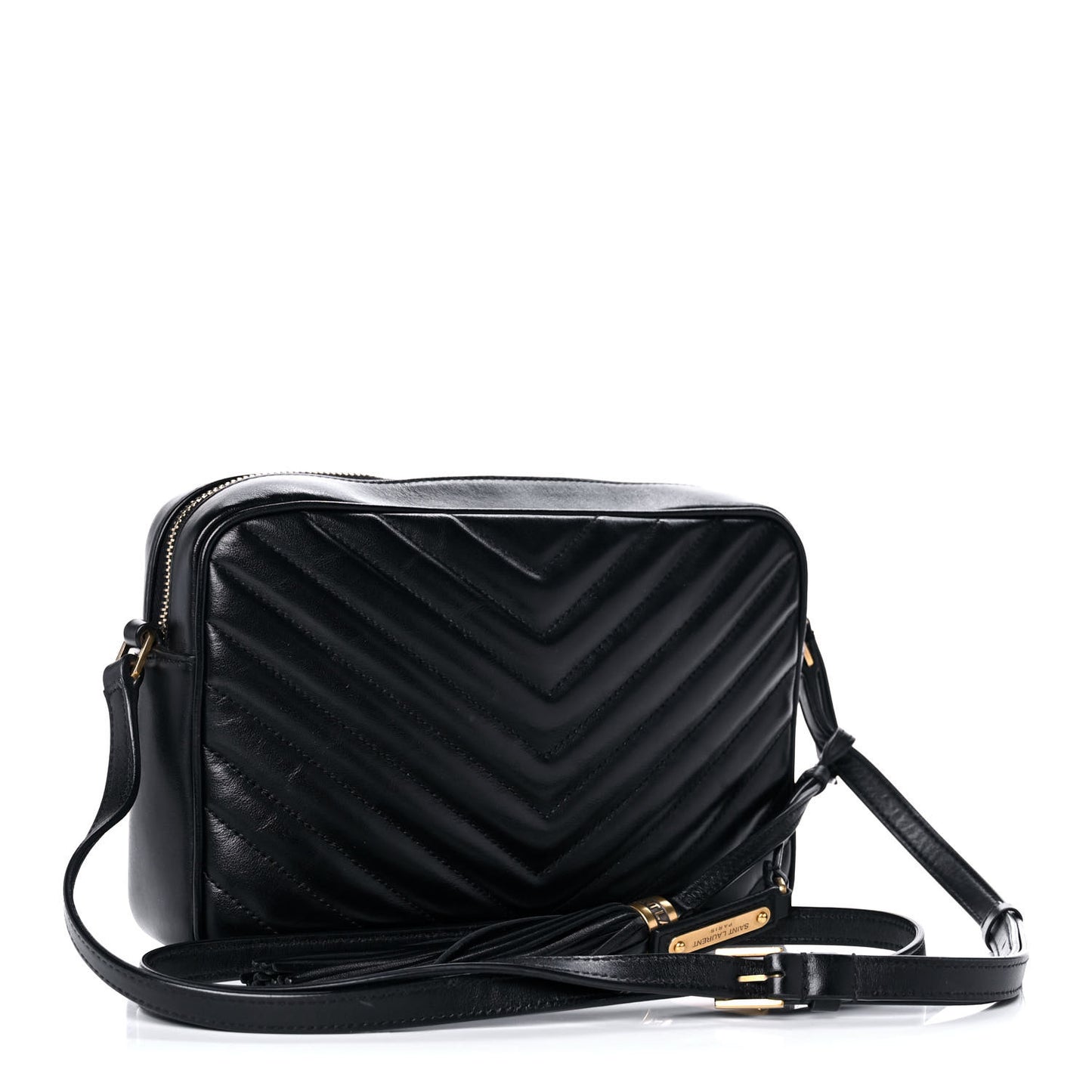 Calfskin Matelasse Monogram Lou Camera Bag Black