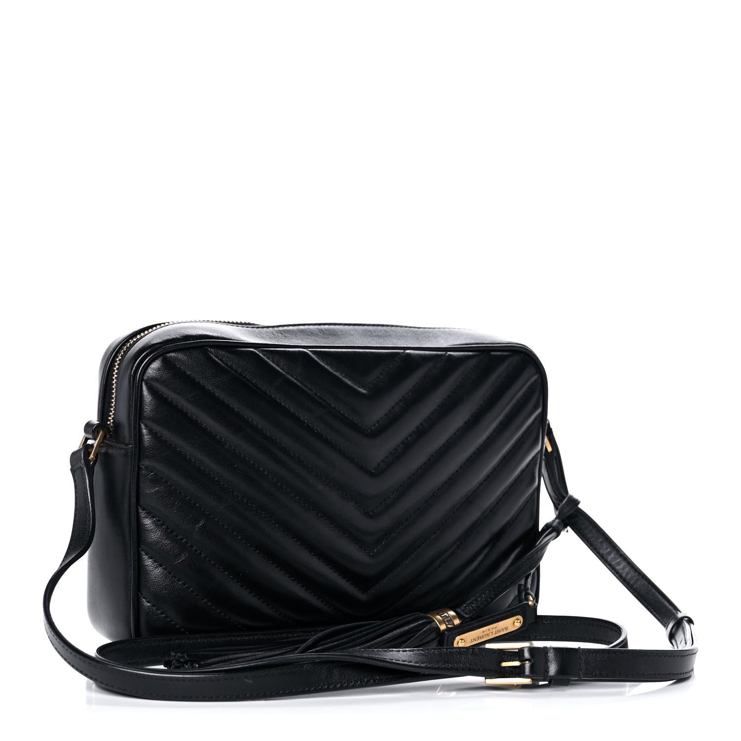 Saint Laurent Calfskin Matelasse Monogram Lou Camera Bag Black 3 of 14