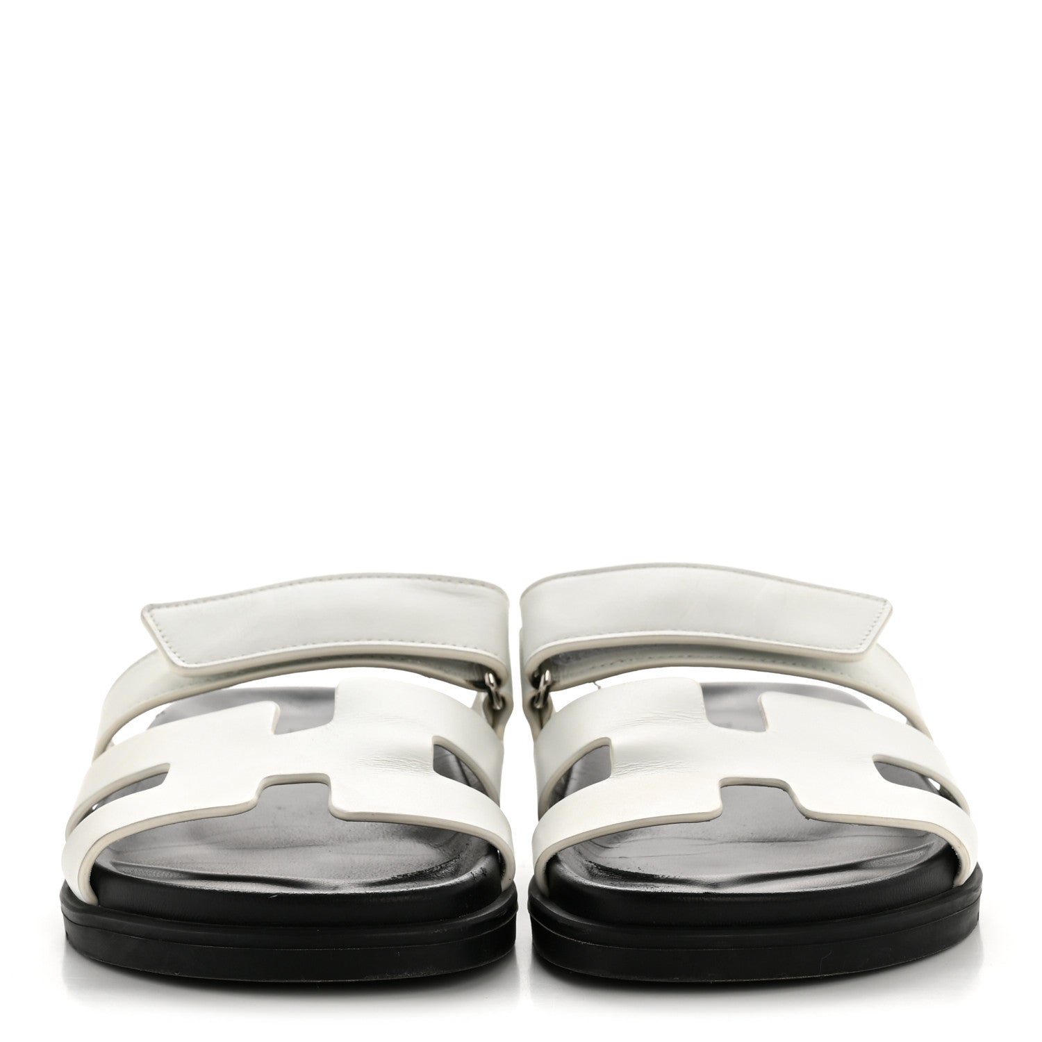 Hermes Calfskin Womens Chypre Sandals 37 White 3 of 11