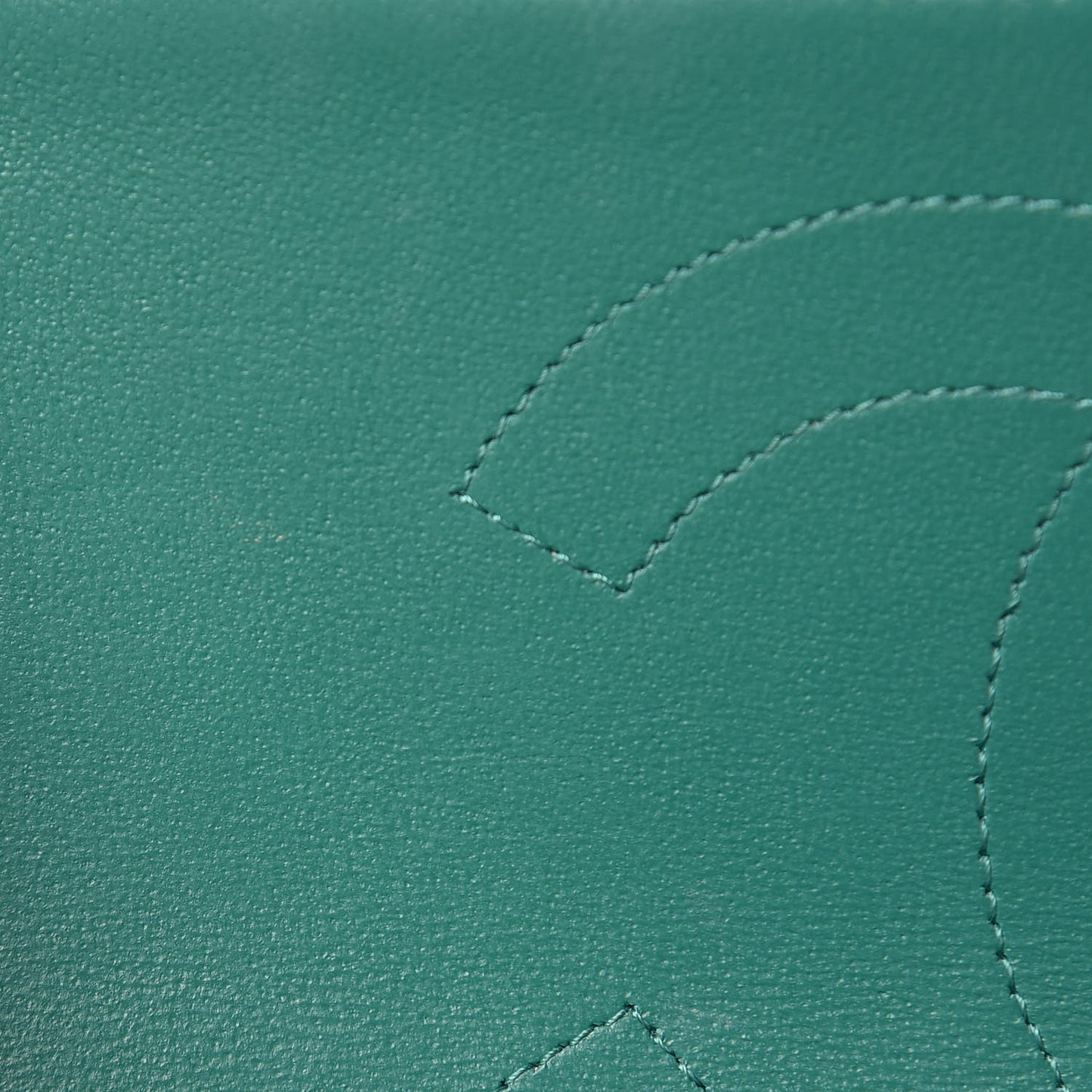 Caviar Chevron Quilted Jumbo Double Flap Green