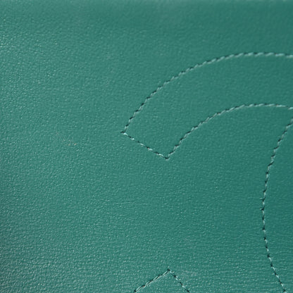 Chanel Caviar Chevron Quilted Jumbo Double Flap Green 13 of 13