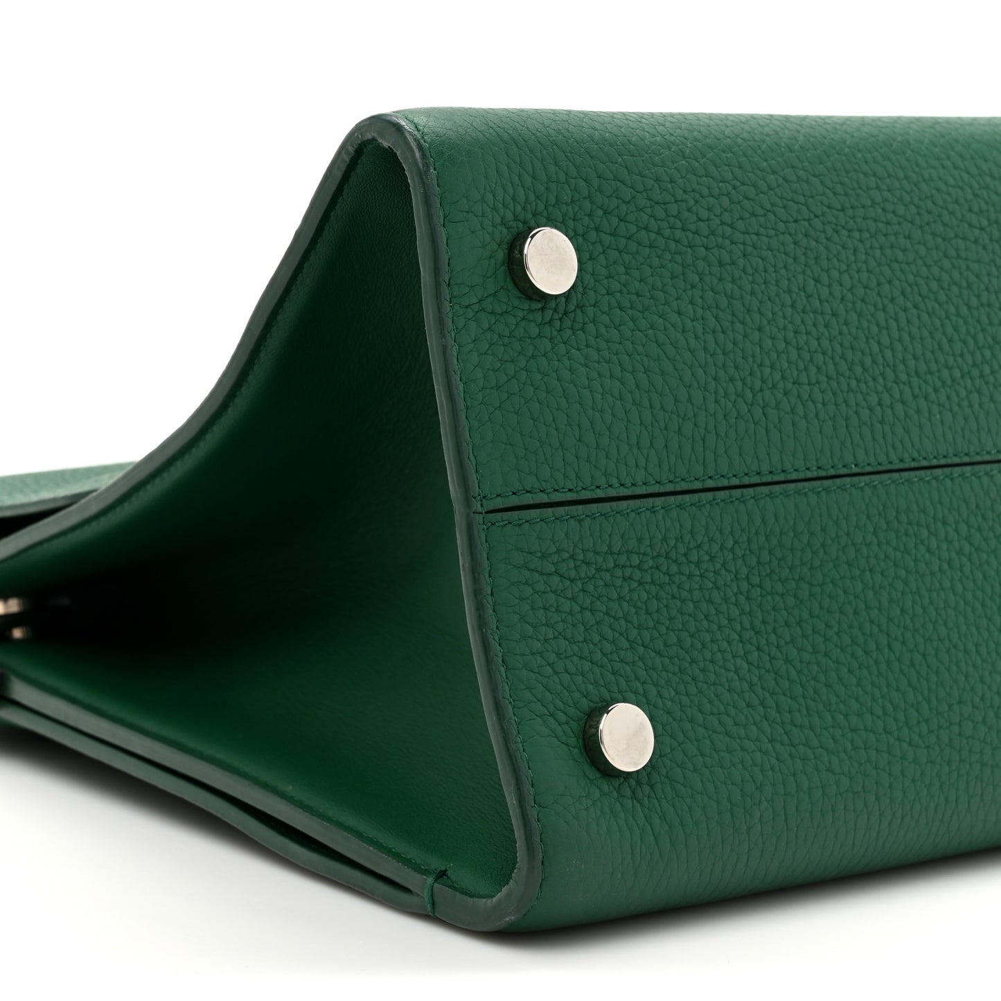 Grained Calfskin Diorever Flap Green