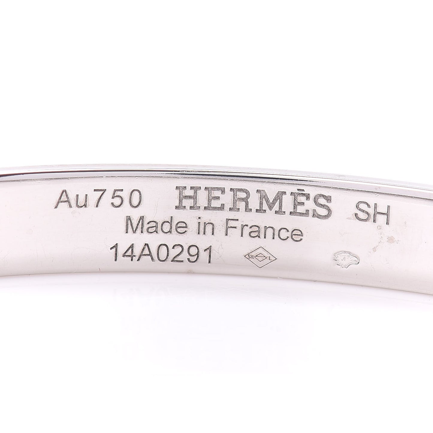 18K White Gold PM Collier De Chien Bracelet SH