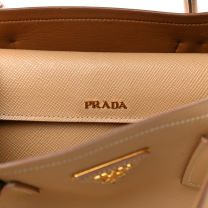 Prada Saffiano Cuir Medium Double Bag Noisette 9 of 16