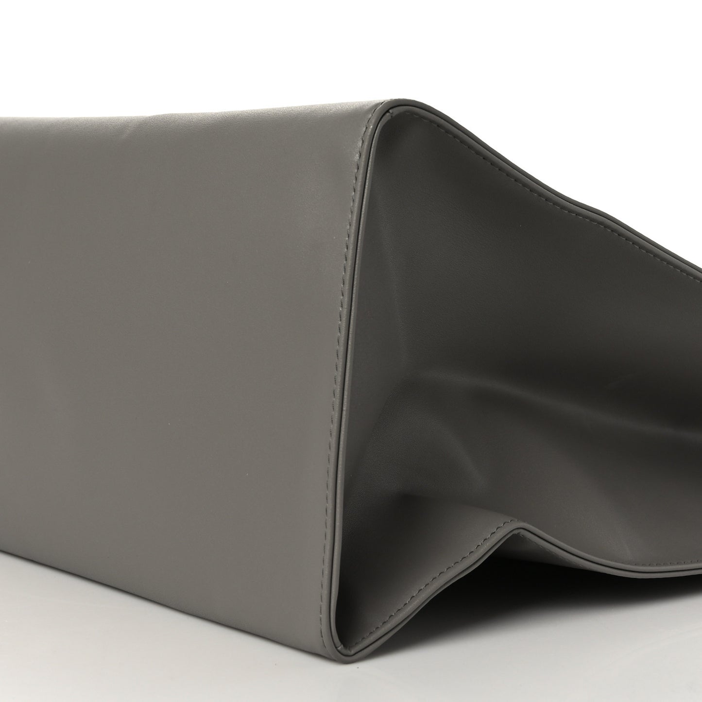 Vegan Leather Large Shopping Bag Grey