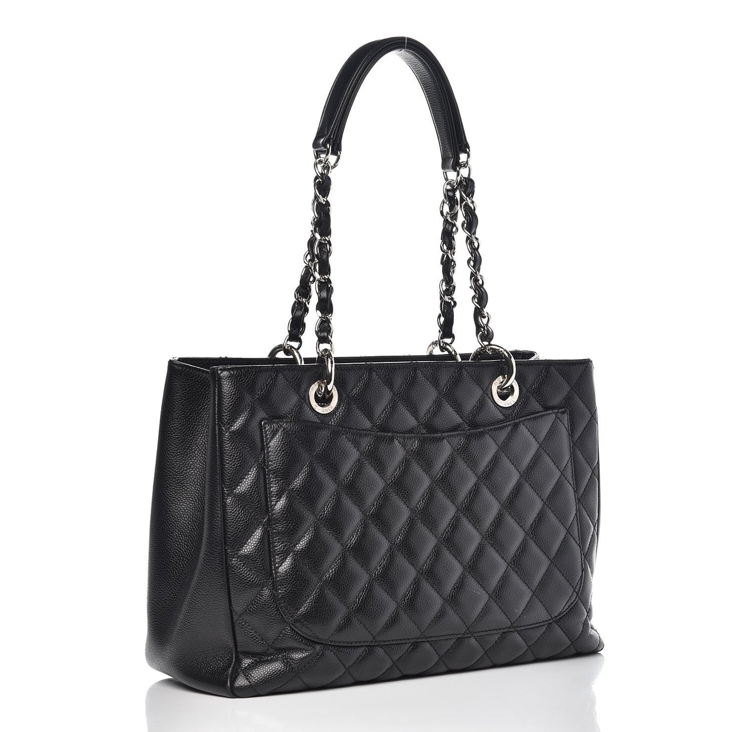 Caviar Quilted Grand Shopping Tote GST Black