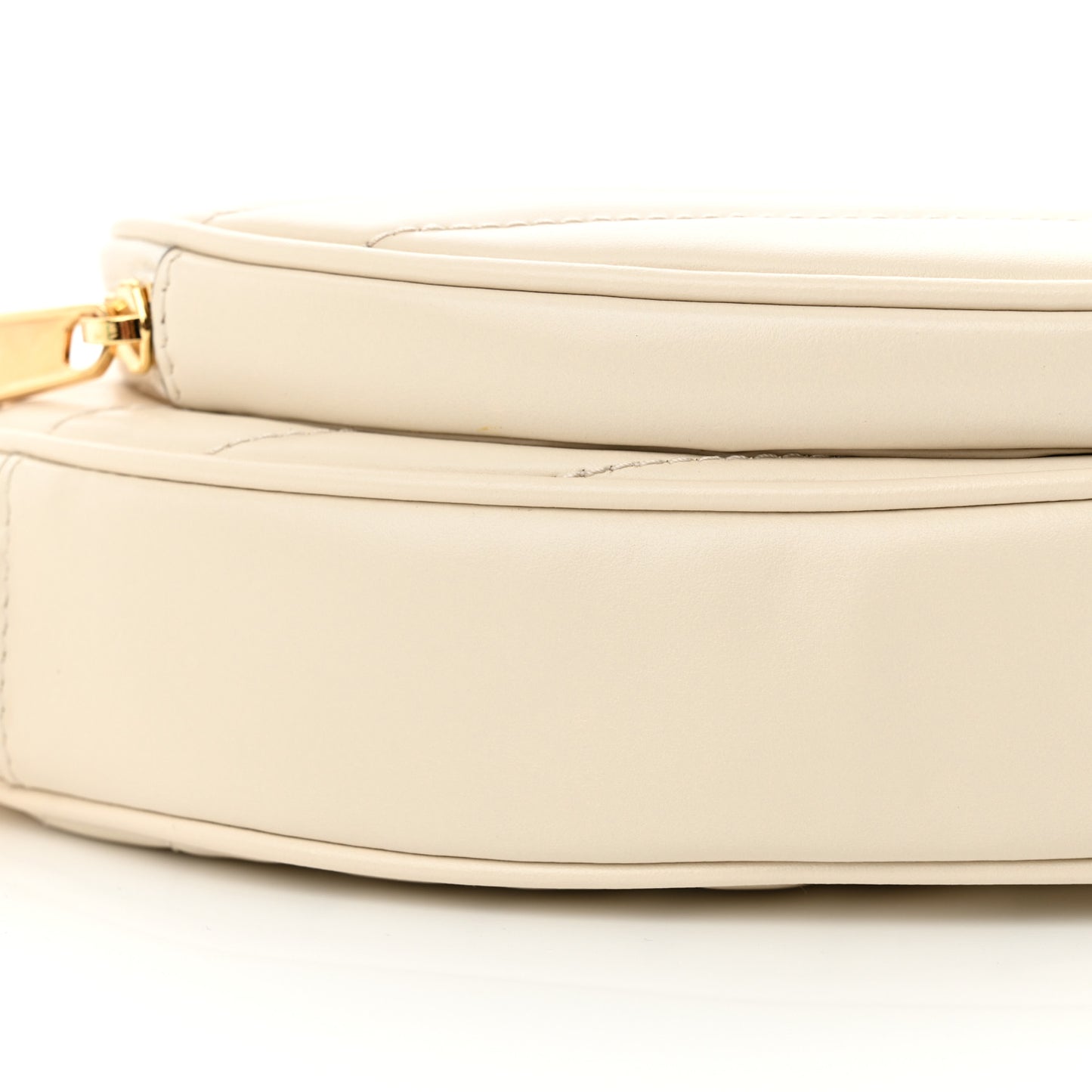 Calfskin Matelasse Diagonal Mini Interlocking G Heart Shoulder Bag White