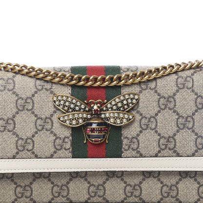 Gucci GG Supreme Monogram Web Queen Margaret Chain Wallet White 7 of 11