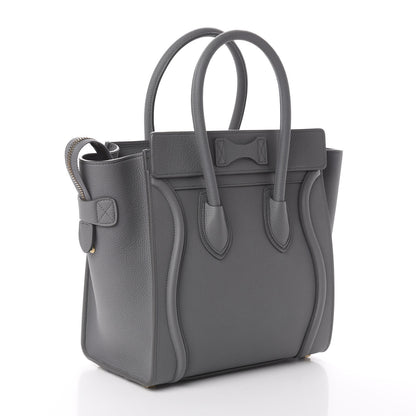 Celine Baby Drummed Calfskin Micro Luggage Kohl 2 of 8