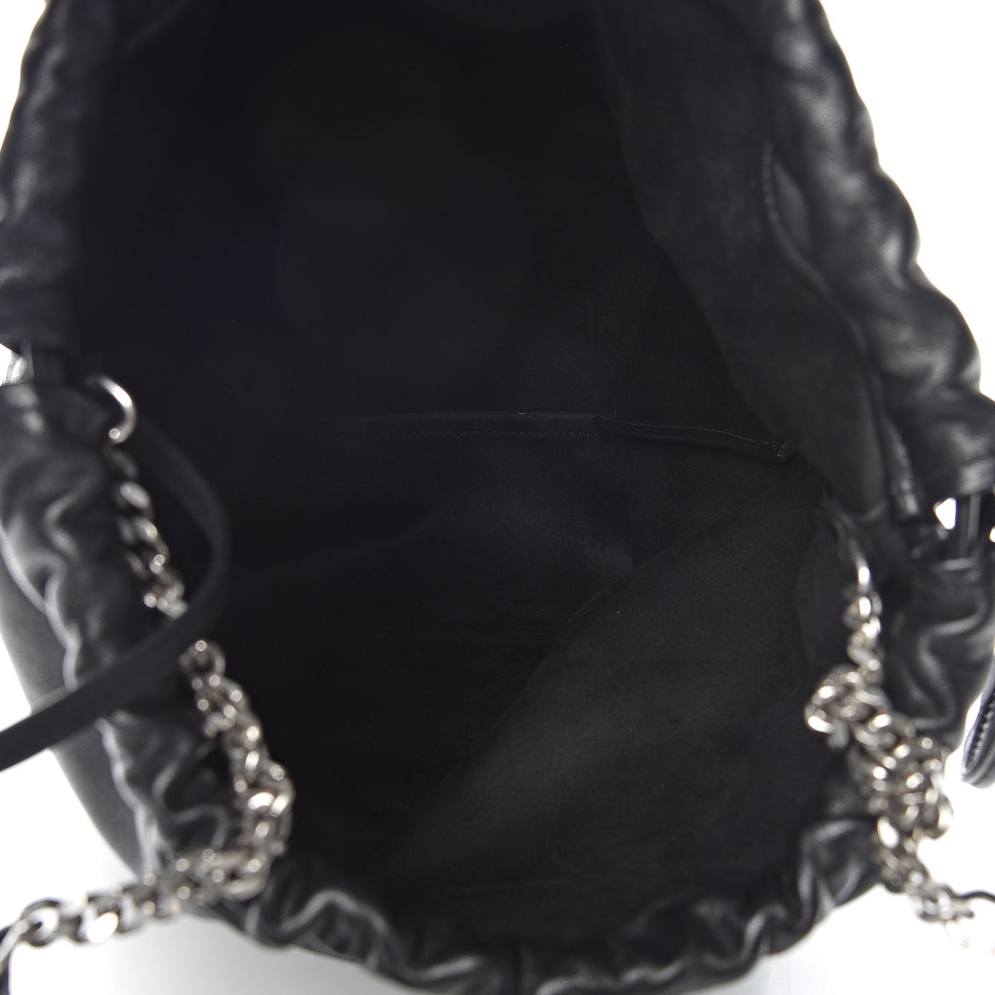 Lambskin Teddy Drawstring Bag Black