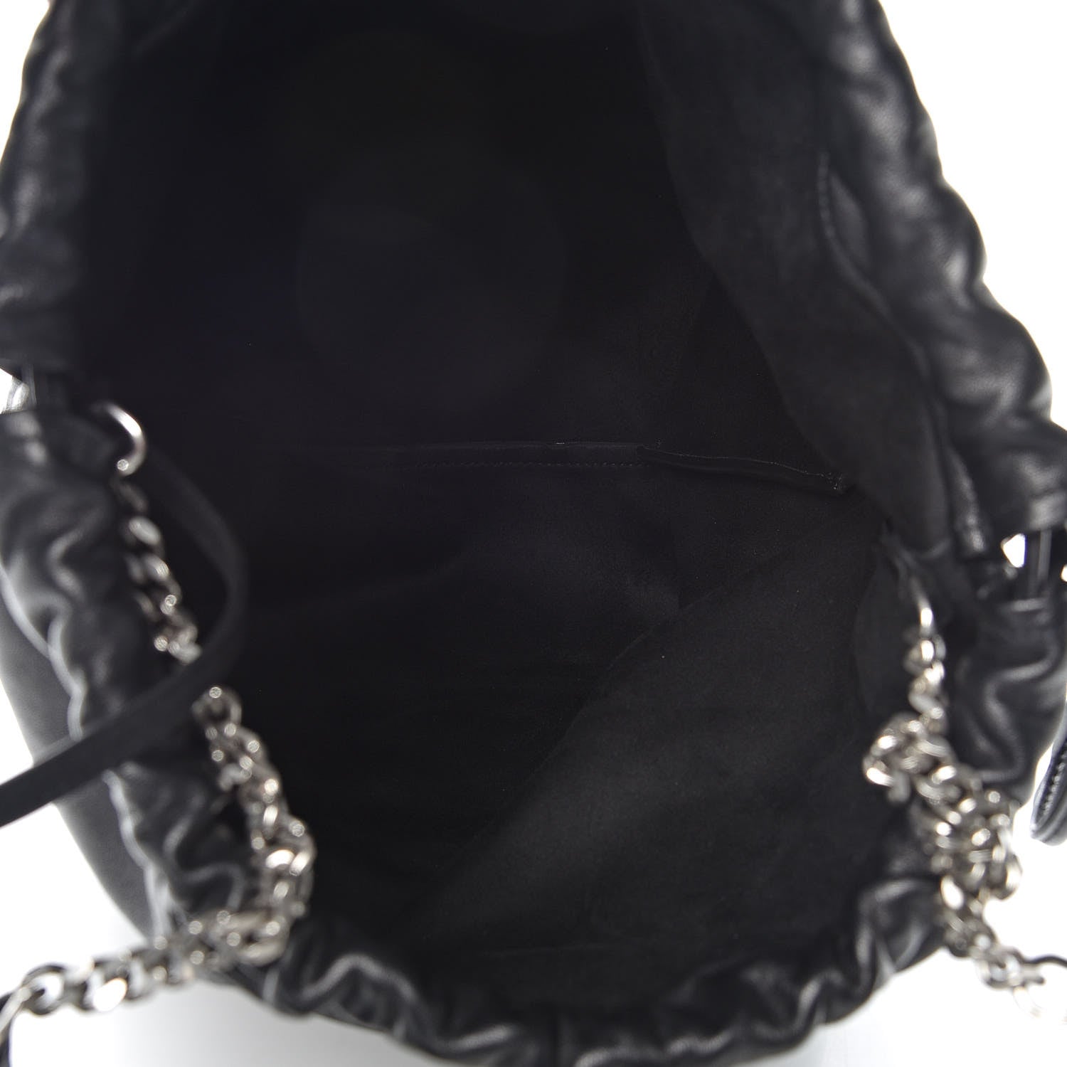 Saint Laurent Lambskin Teddy Drawstring Bag Black 5 of 10