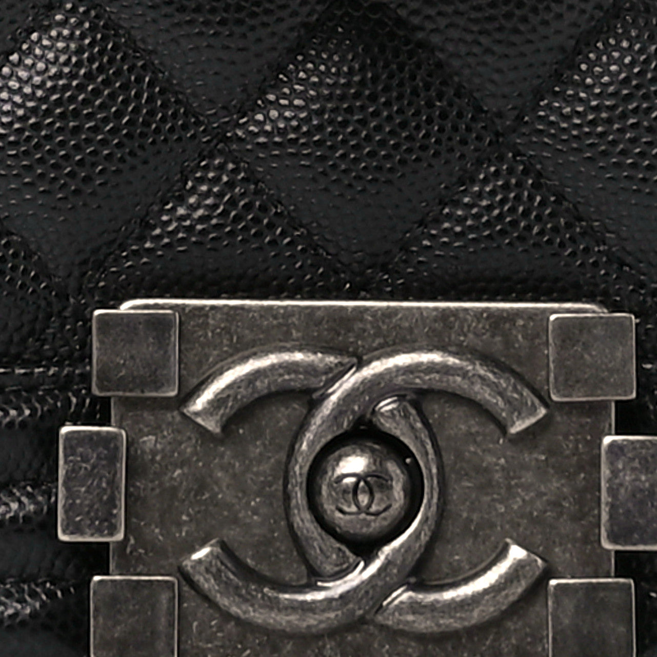 Caviar Quilted Small Boy Flap Black