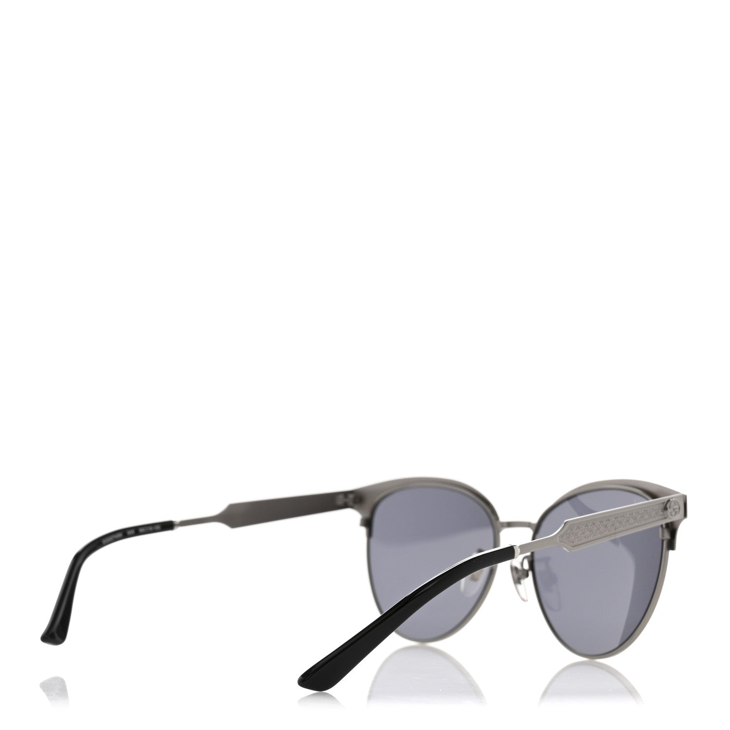 Gucci Round Metal GG0074SK Sunglasses Black Yellow 4 of 8