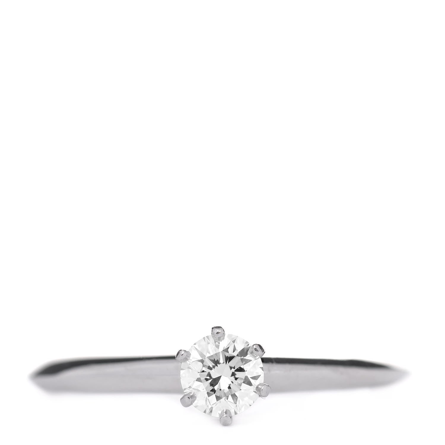 Tiffany Platinum Diamond .25ct Solitaire Engagement Ring 51 5.75 1 of 5