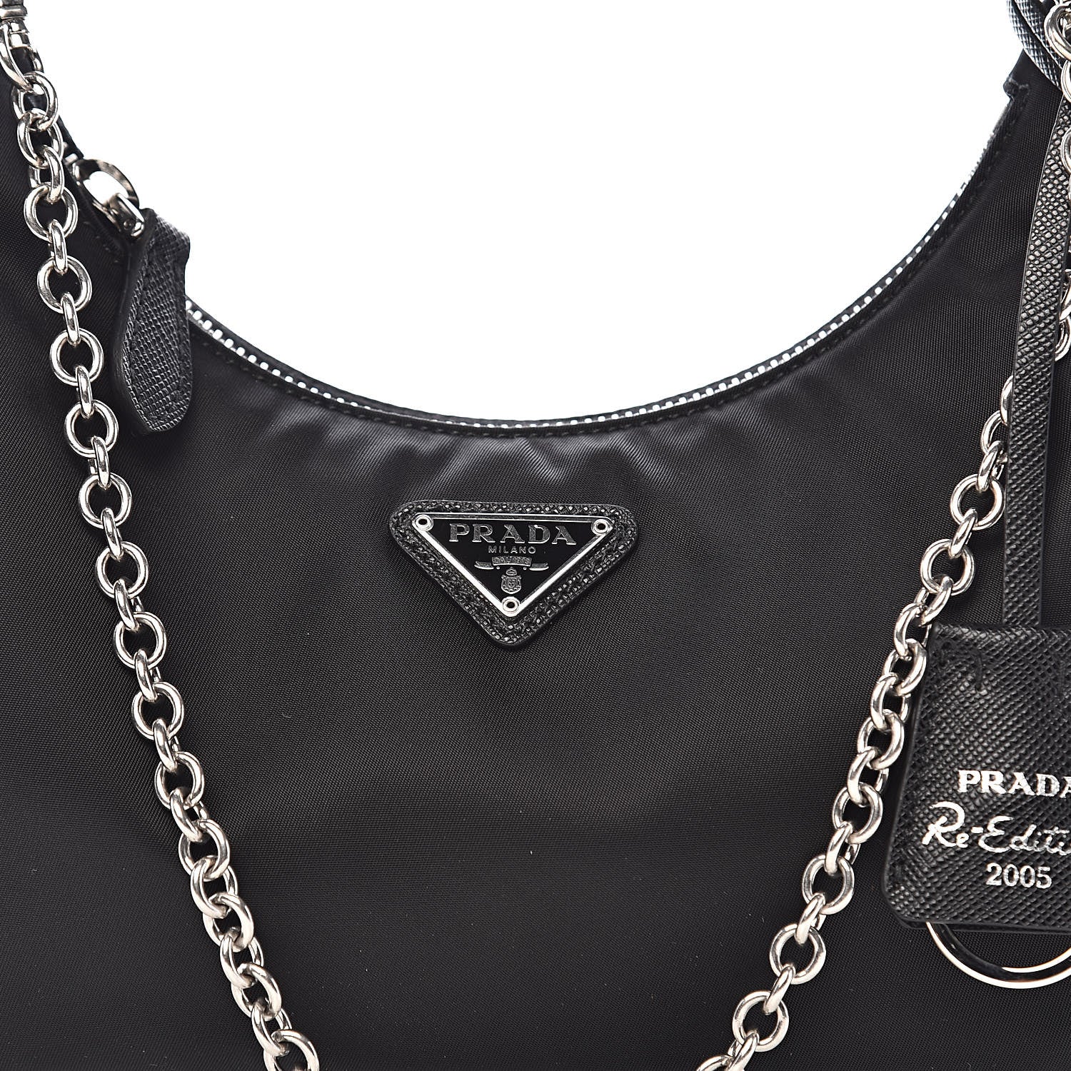 Prada Nylon Re-Edition 2005 Shoulder Bag Black 12 of 12