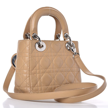Christian Dior Lambskin Cannage Mini Lady Dior Beige 3 of 14