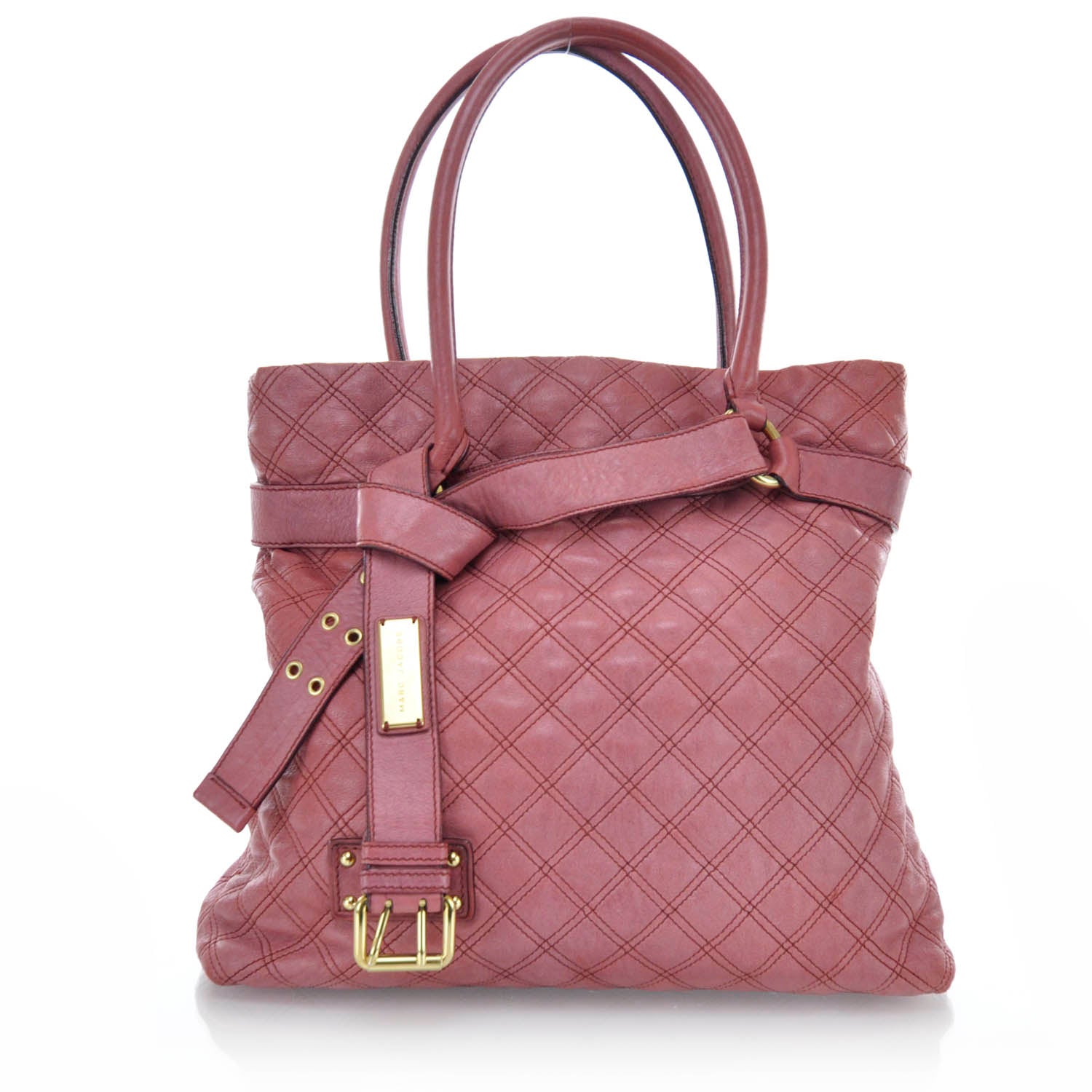 Marc Jacobs Leather Quilted Bruna Tote Raspberry 1 of 10
