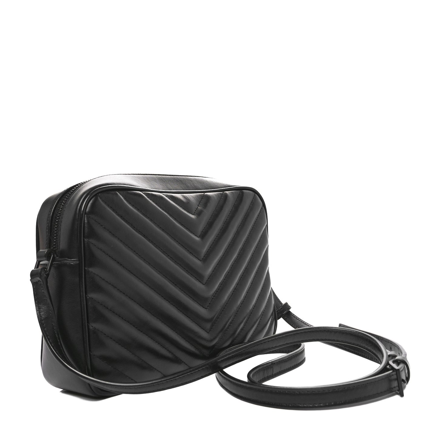 Calfskin Matelasse Monogram Monochrome Lou Camera Bag Black