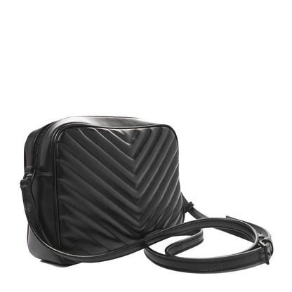 Saint Laurent Calfskin Matelasse Monogram Monochrome Lou Camera Bag Black 3 of 10
