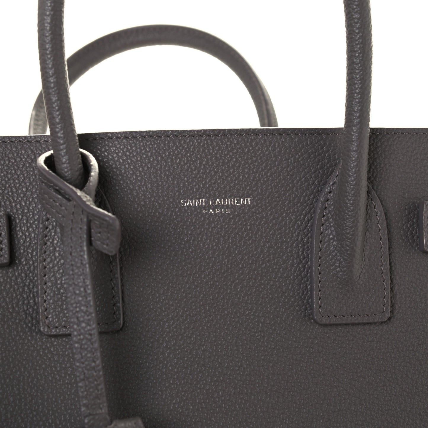 Grained Calfskin Baby Sac De Jour Fog