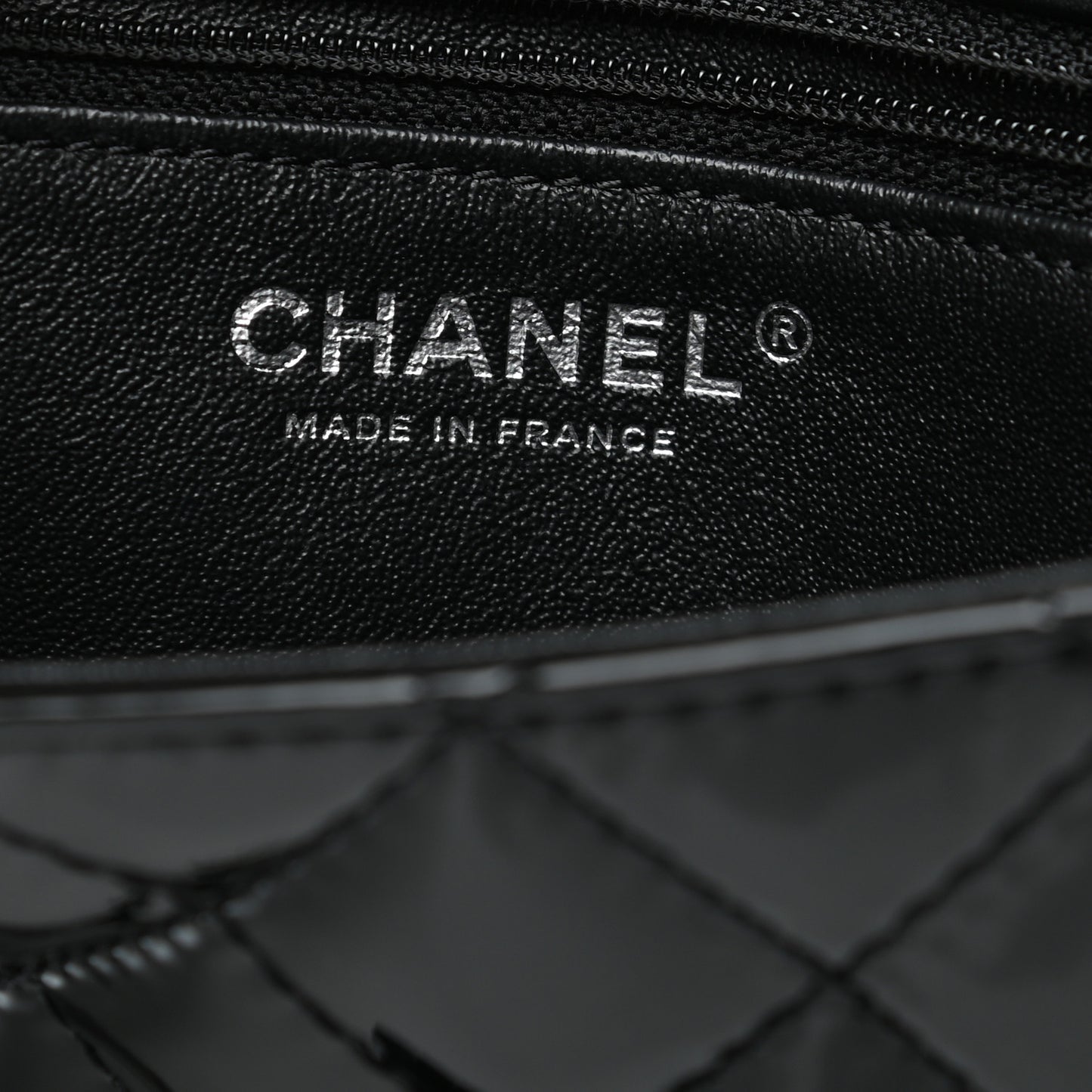 Patent Calfskin Quilted Reissue 2.55 Clutch So Black
