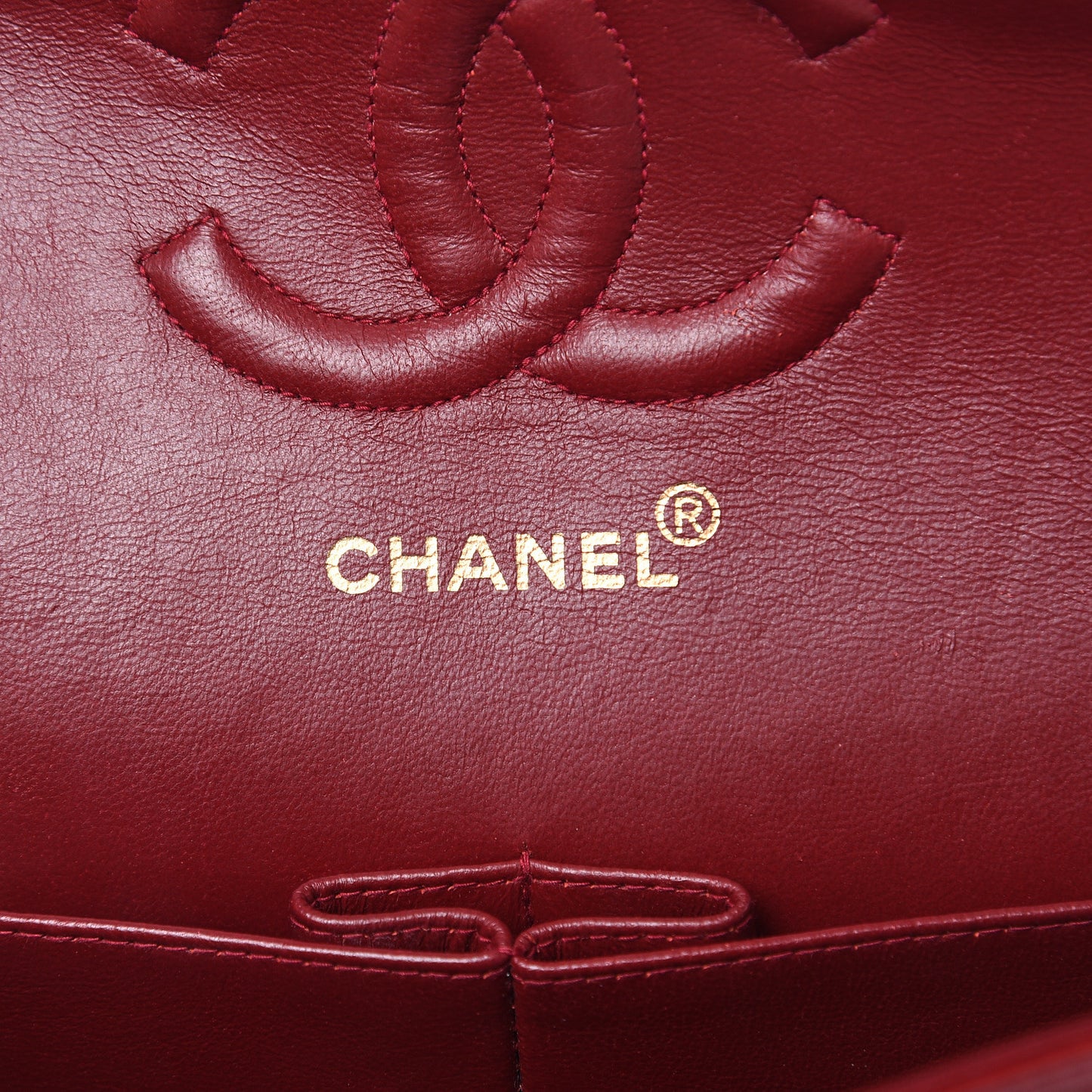 Lambskin Quilted Medium Double Flap Red