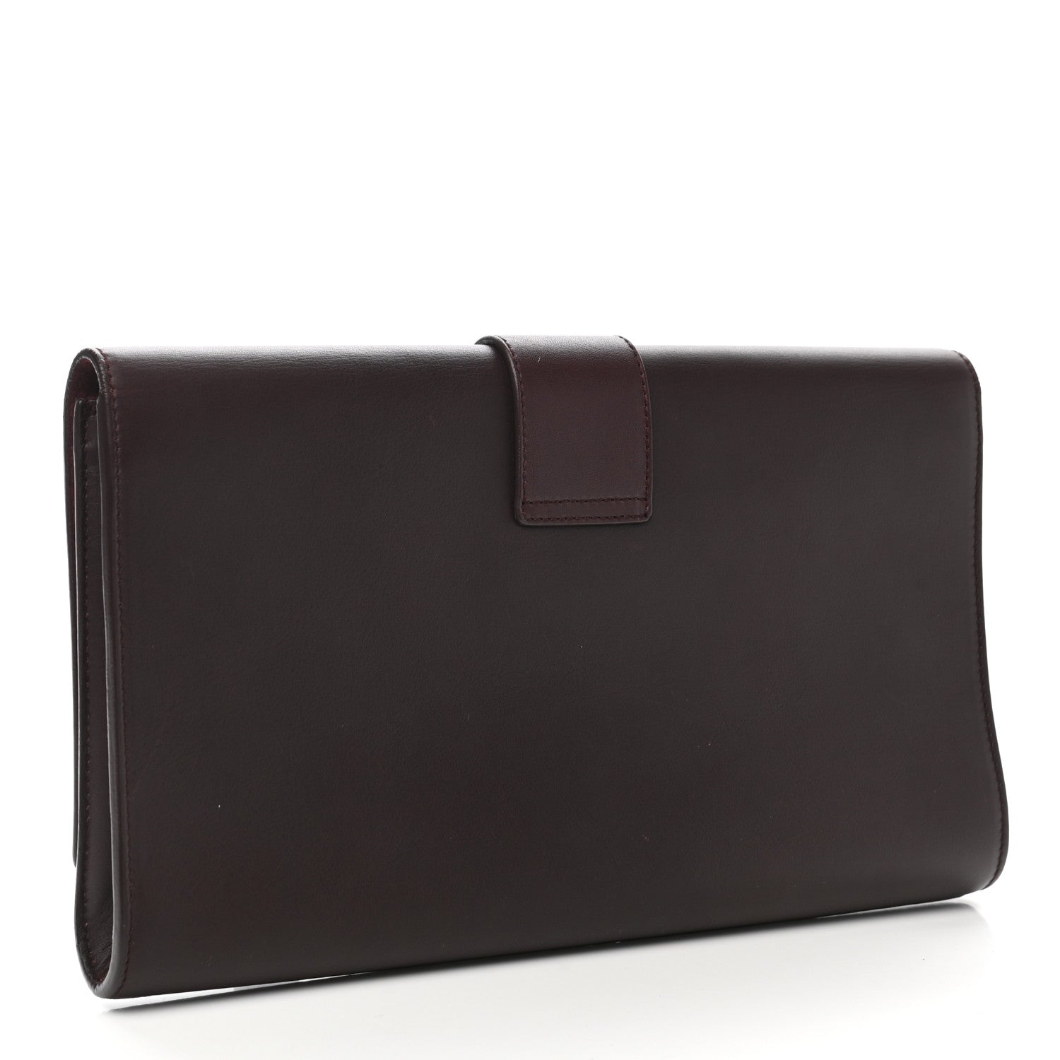 Saint Laurent Textured Leather ChYc Clutch Burgundy 3 of 10
