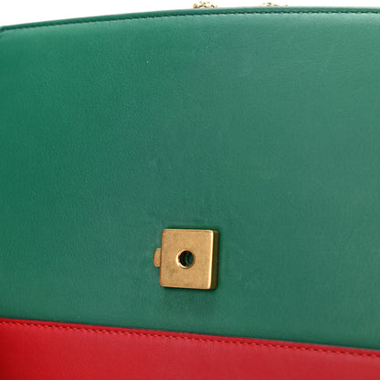 Gucci Moon Calfskin Web Medium Dionysus Bamboo Top Handle Bag Emerald Blue Hibiscus Red 15 of 19