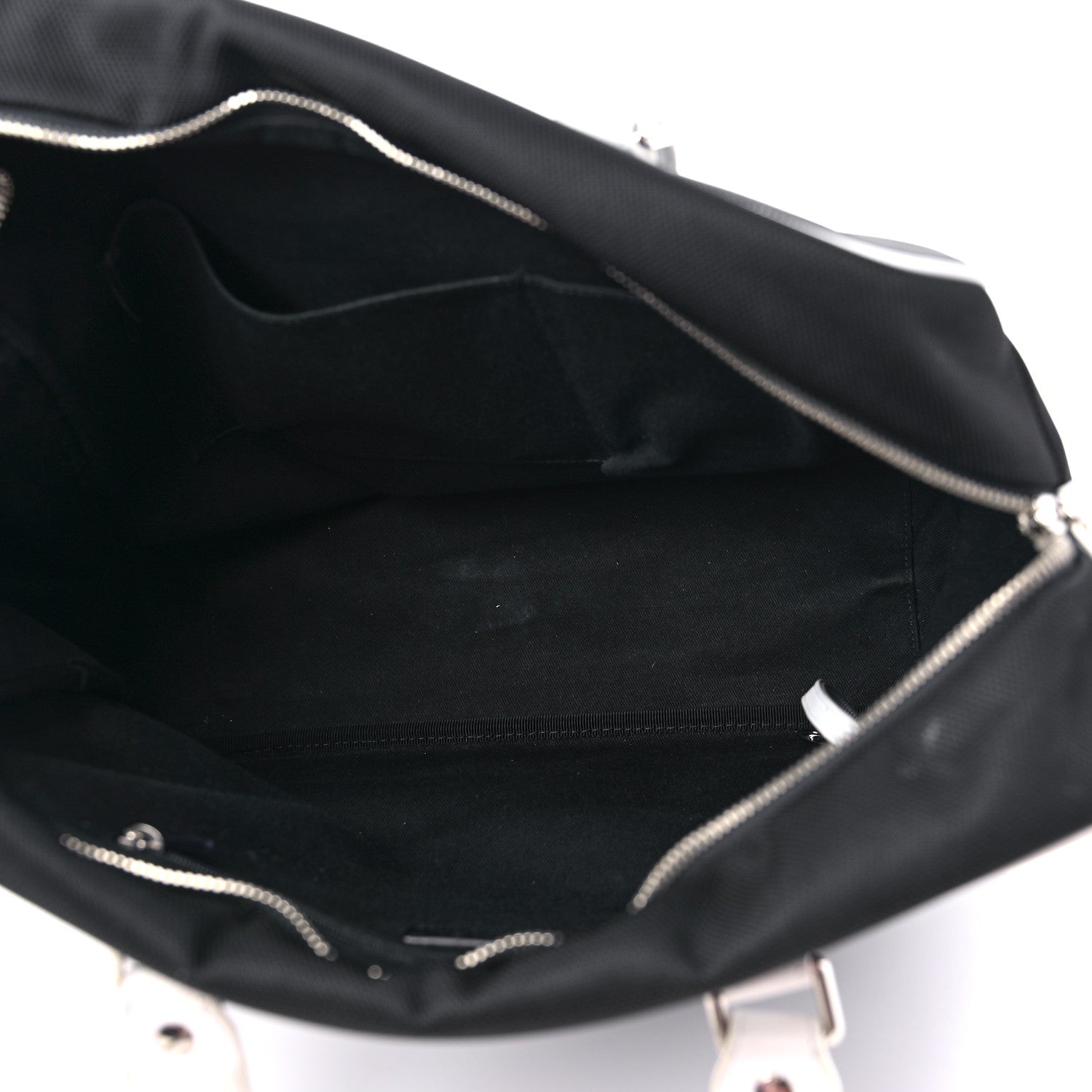 Chanel Canvas Rubber Airlines Large Zip Shopping Tote Black White Red 5 of 14