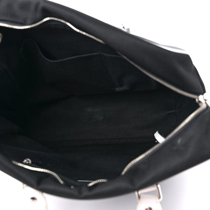 Chanel Canvas Rubber Airlines Large Zip Shopping Tote Black White Red 5 of 14