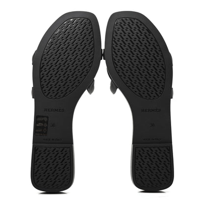 Hermes Rubber Aloha Sandals 36 Black 5 of 8