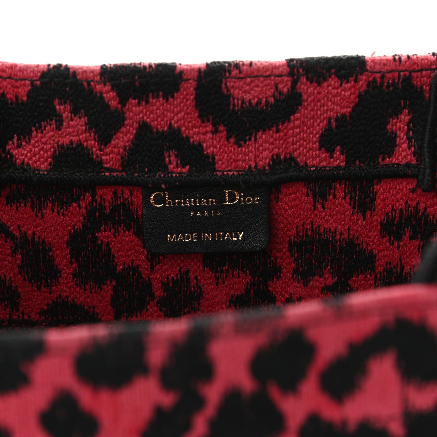 Canvas Mizza Embroidered Medium Leopard Book Tote Fuchsia Multicolor