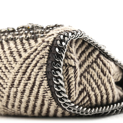 Stella McCartney Crystal Embroidered Jacquard Tiny Falabella Tote Chocolate Cream 10 of 10