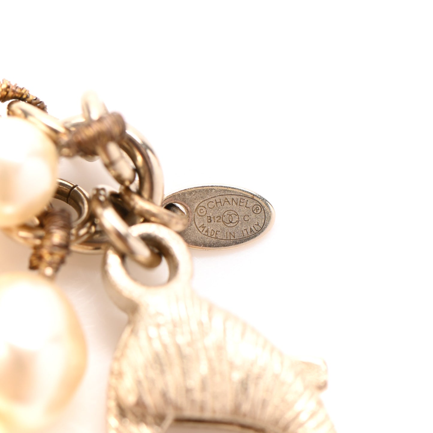 Graduated Pearl Crystal CC Multi Strand Necklace Gold