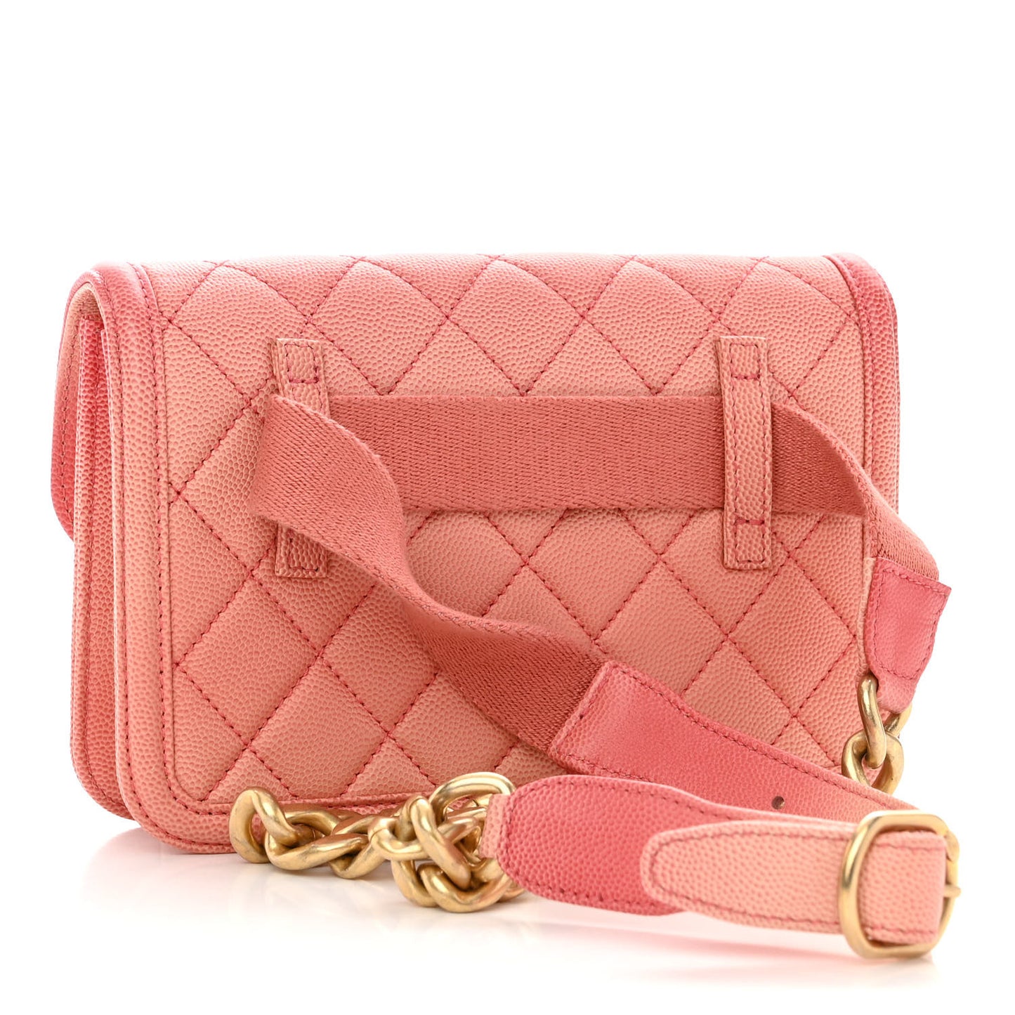 Caviar Quilted Sunset On The Sea Waist Bag Coral