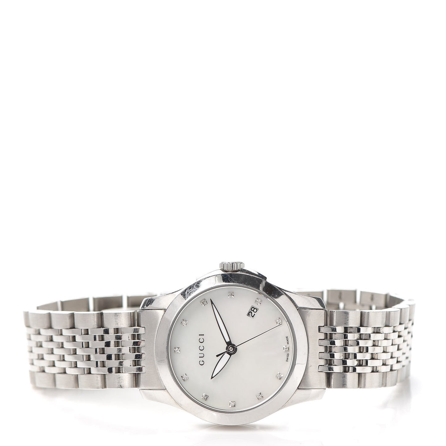 Stainless Steel Diamond Mother of Pearl 27mm G-Timeless Quartz Watch