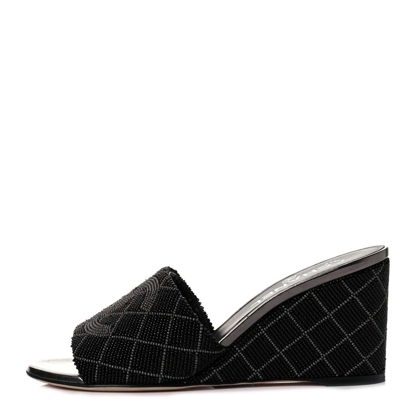 Beaded CC Mule Sandals 38.5 Black