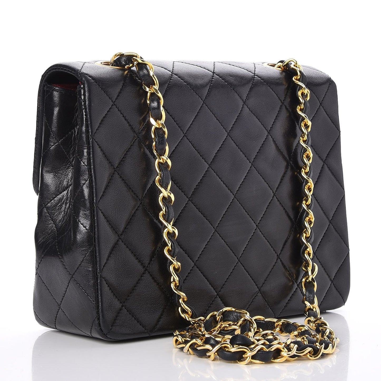 Lambskin Quilted Small Flap Black