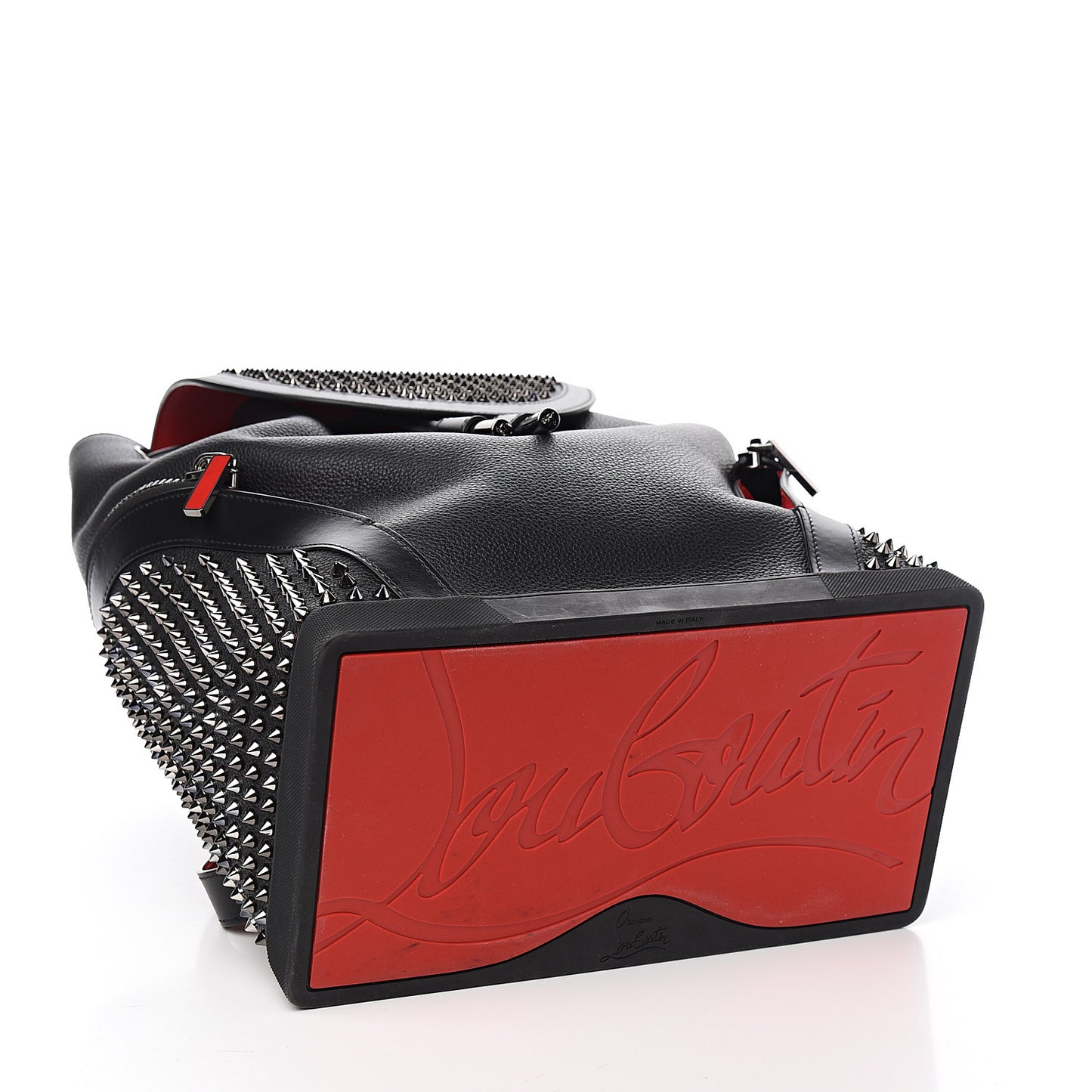 Calfskin Spiked Explorafunk Backpack Black