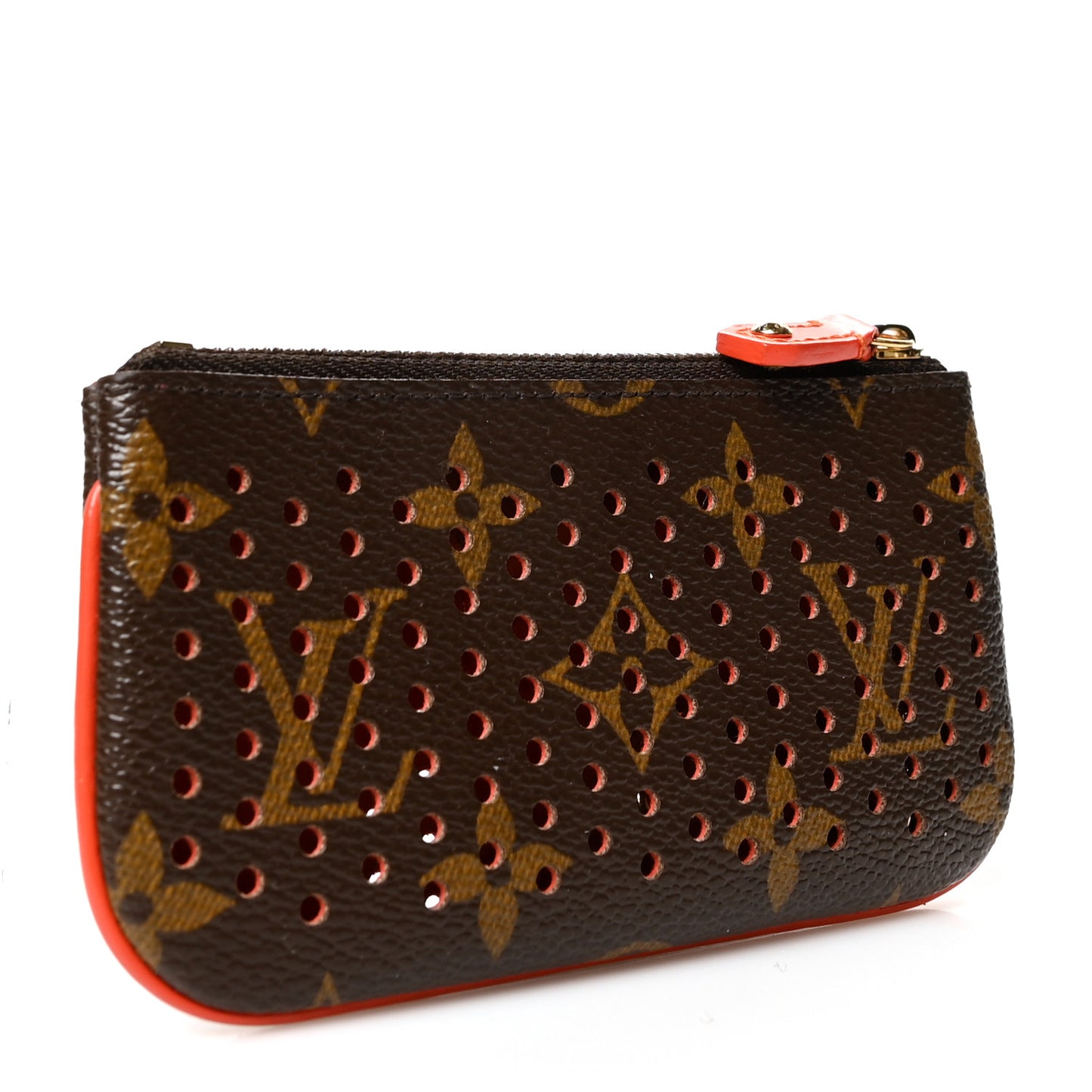 Monogram Perforated Key Pouch Orange