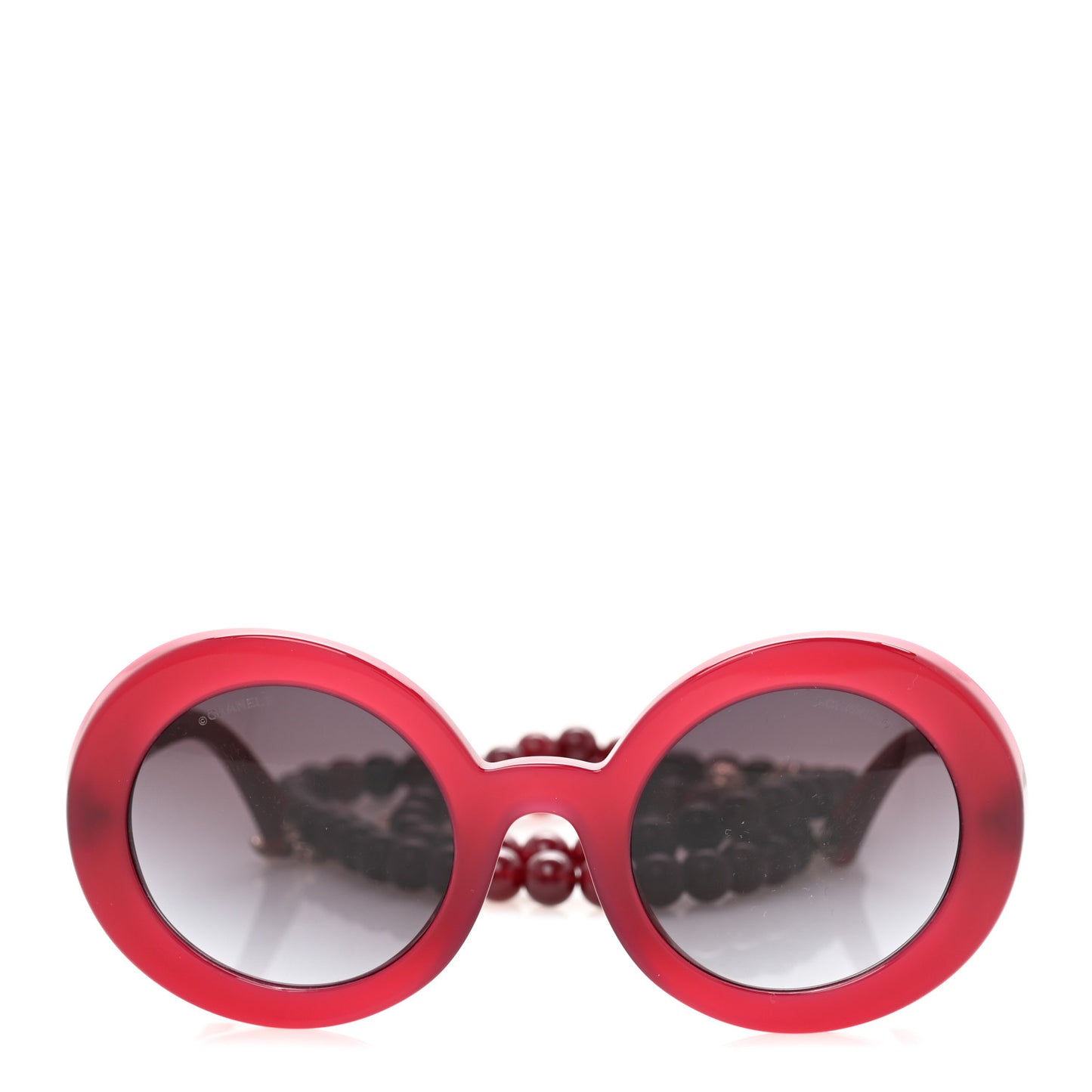 Acetate Round Chain Sunglasses 5489-A Burgundy