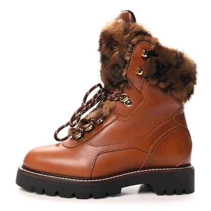 Louis Vuitton Calfskin Mink Territory Ranger Combat Boots 38 Cognac 1 of 8