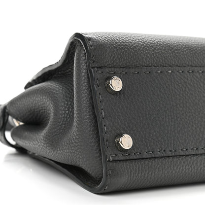 Fendi Cuoio Romano Selleria Bi-Color Mini Peekaboo Iconic Satchel Asfalto Latte 10 of 11