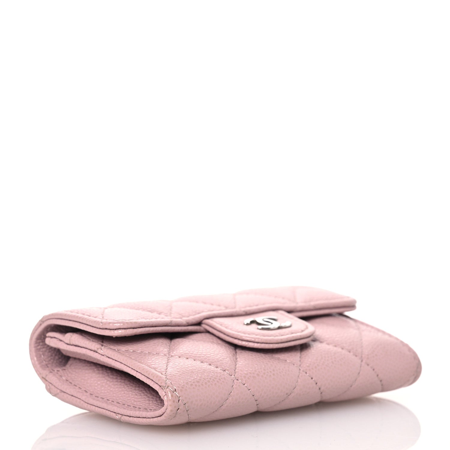 Chanel Caviar Quilted Flap Card Holder Wallet Light Pink 4 of 10