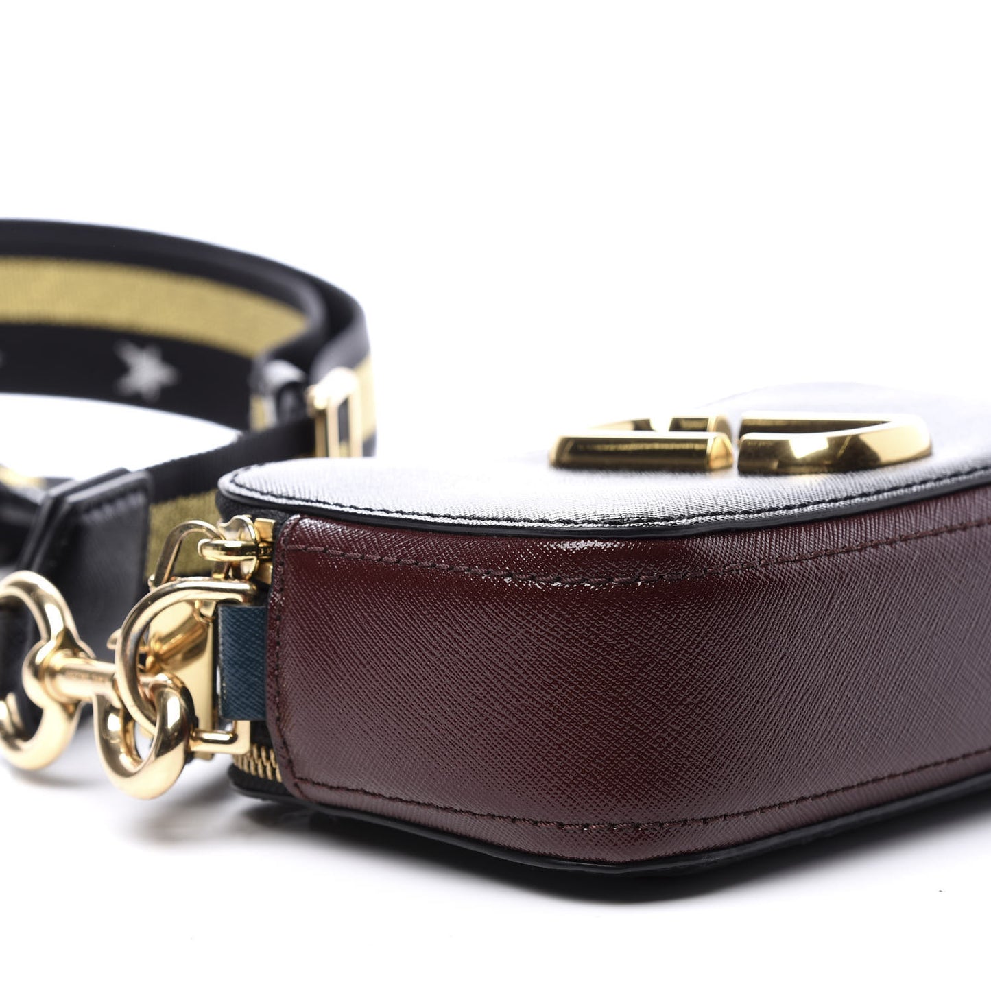 Saffiano Small Snapshot Camera Bag Black Multi