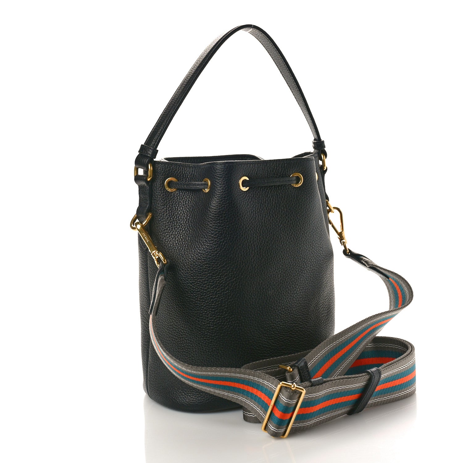 Prada Vitello Daino Bucket Bag Black 3 of 11