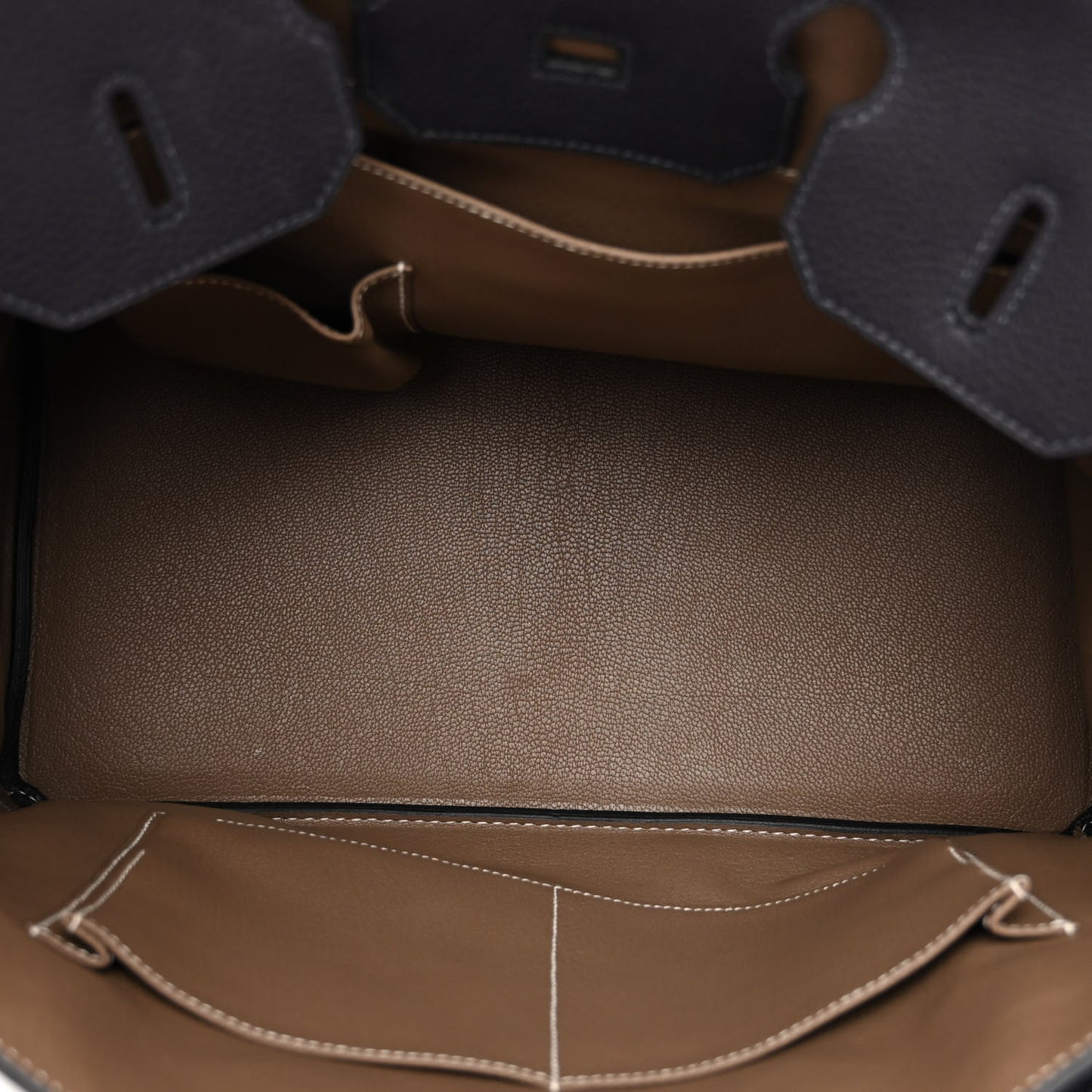Togo Bi-Color Horseshoe Birkin 35 Black Etoupe