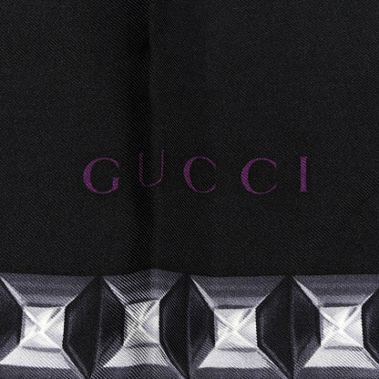 Gucci Silk GG Jewel Square Scarf Black Multicolor 4 of 4