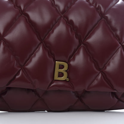 Balenciaga Nappa Calfskin Quilted Touch B Clutch Bag Dark Red 11 of 11