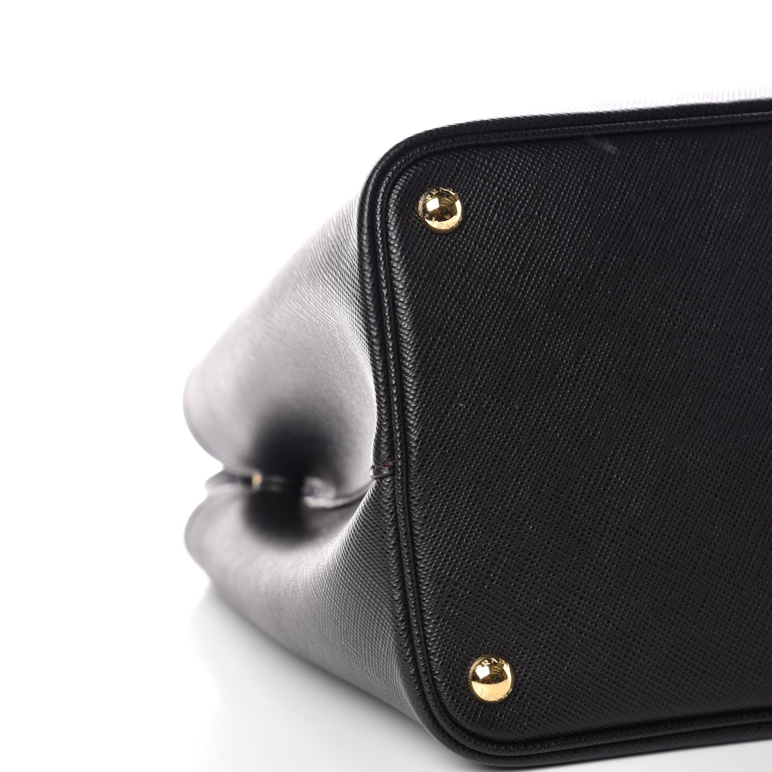 Prada Saffiano Cuir Large Double Bag Black Fuoco 6 of 11